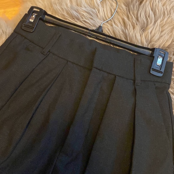 Zara Slouchy Plaid Pants Dark Grey High Waisted - Picture 4 of 7